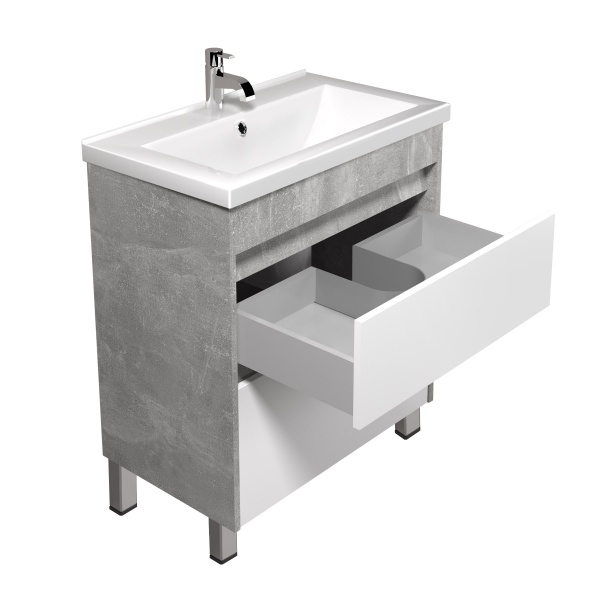 Тумба Мойдодыр Polo Loft 60-U с умывальником Cosmo 60