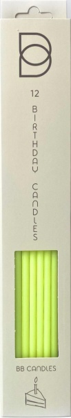 Свічки для торта BB CANDLES neon yellow 25 см 12 шт.