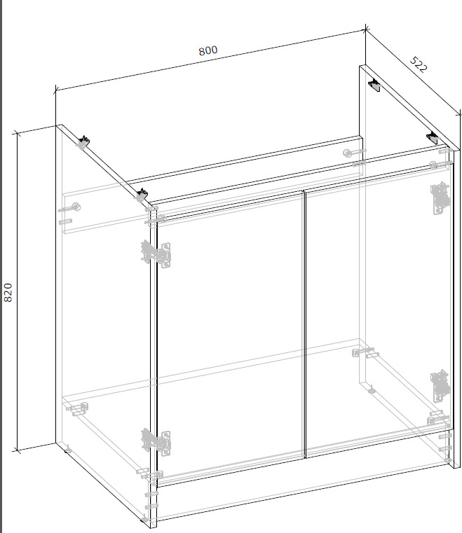 Тумба нижня МС Злата 80х82х52 шиншила сіра/дуб артізан Грейд