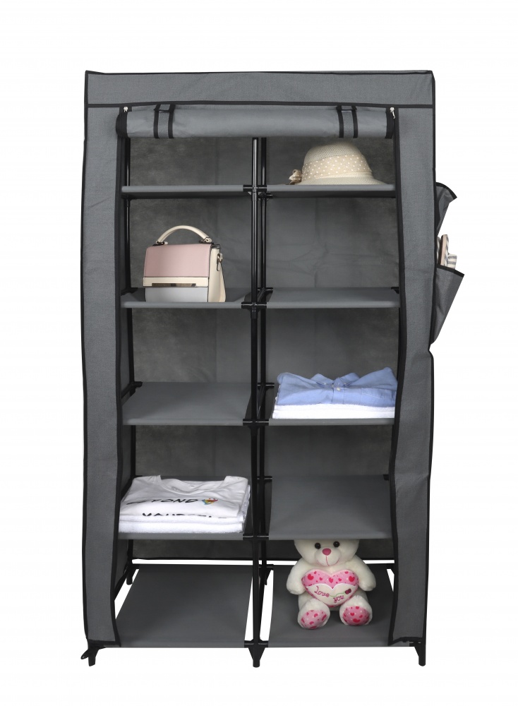 Тканевый шкаф Sensio TWINS 1560х870х460 мм серый с черным