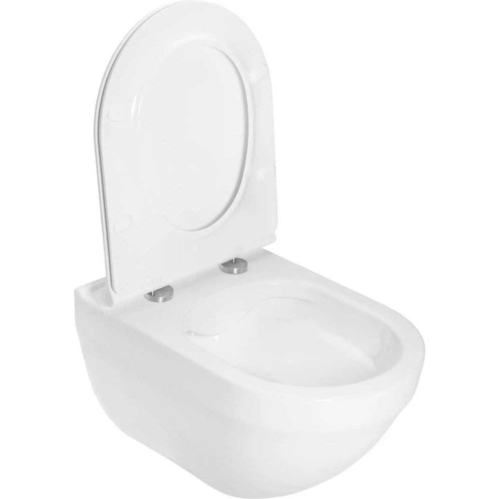 Унитаз подвесной ROCA HEBE Round Rimless, с сиденьем SLIM slow-closing