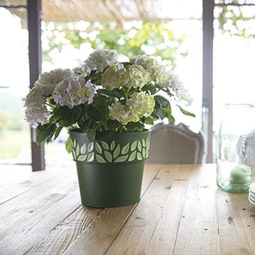 Горшок пластиковый Stefanplast Opera Orfeo круглый 11,8л темно-зеленый (94352) 