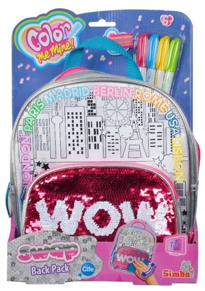 Сумка-раскраска Simba рюкзак Color me mine Wow с 4 маркерами 6374266