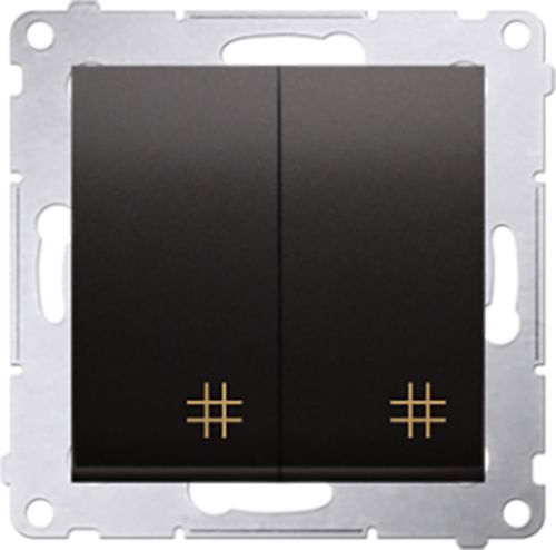 Вимикач перехресний двоклавішний Premium без підсвітки 10 А 250В графіт DW7/2.01/48