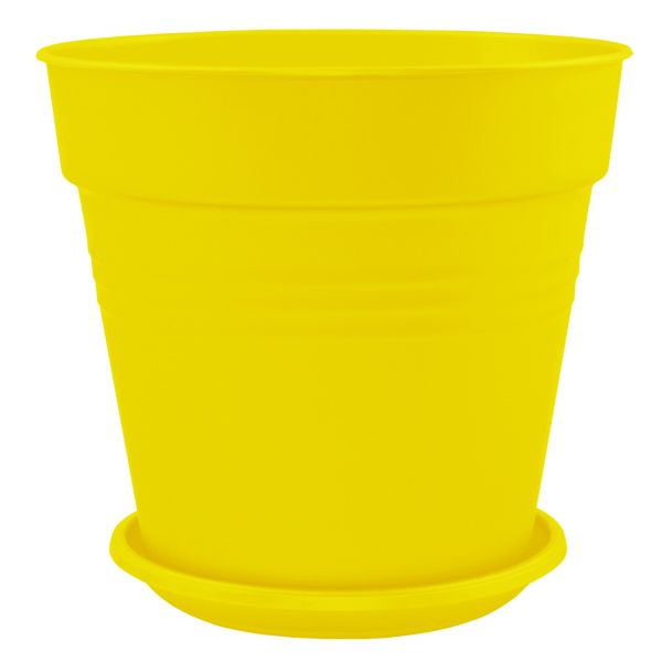 Горшок пластиковый Алеана Глория круглый 1,6л темно-желтый (114016) 