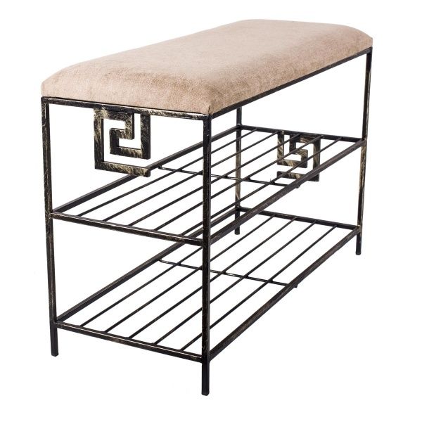 Банкетка Метал Арт Меандр світло-коричневий 