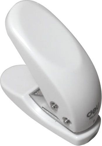 Дырокол 0111 10 листов 1 отверстие с линейкой белый Deli