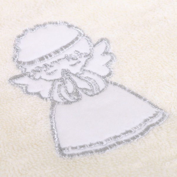 Рушник махровий Україна Янгол 95х95 см молочний із срібним