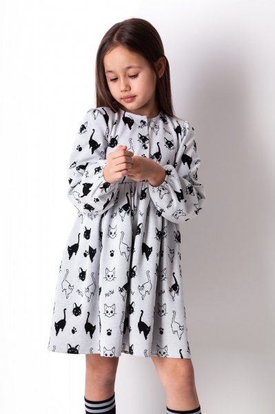 Платье Mevis р.128 серый 4316 