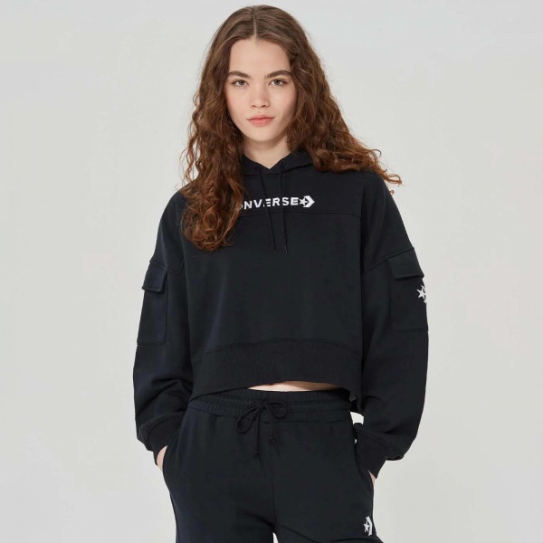 Джемпер Converse FASHION CROP HOODIE 10024527-001 р. S черный