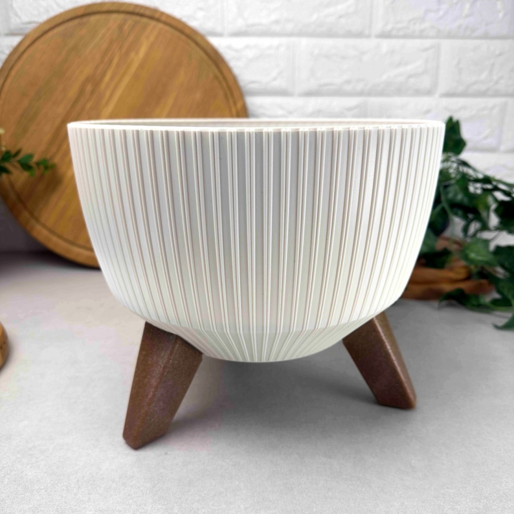 Вазон пластик ROMA jumper 40х20,5 см круглий кремовий 21 л Lamela (9749607)