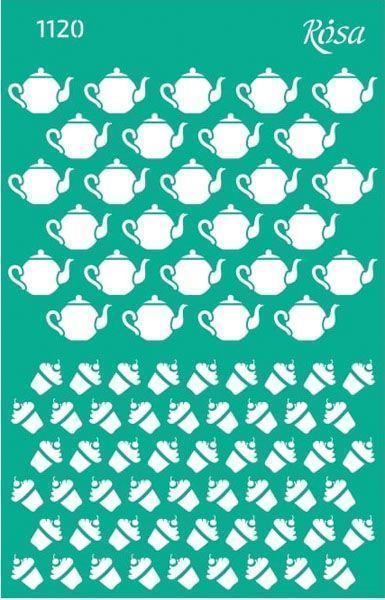 Трафарет багаторазовий самоклейкий Cake Delicious №1120 GPТ50046020 130х200 мм Rosa Talent