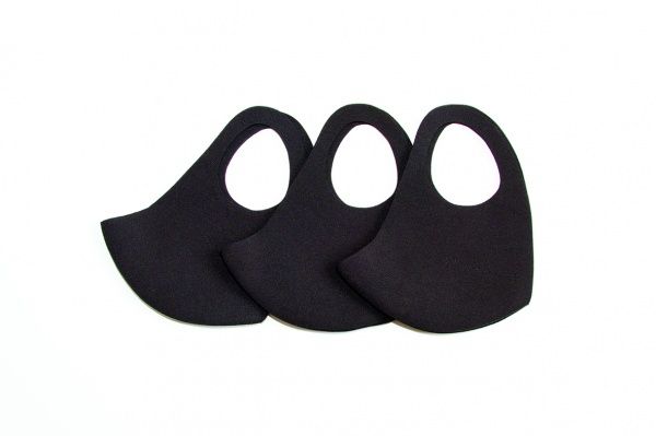 Маска Grandtex неопренова багаторазова чорна р. М 3 шт.