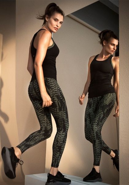 Лосины Casall Iconic Printed 7/8 Tights 21501-187 р.40 зеленый