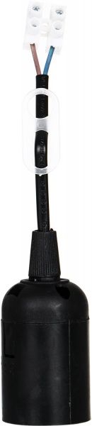 Патрон электрический UP! (Underprice) с проводом E27 пластик черный