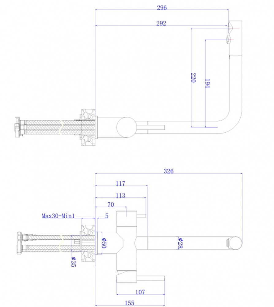 Змішувач для кухні ScandiSPA Modi з підключенням до фільтру BW6047 хром