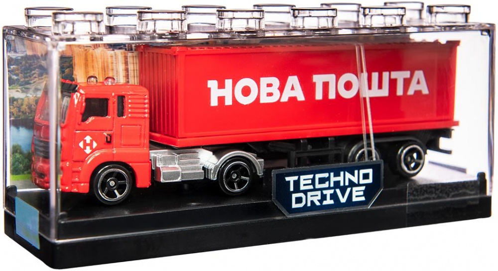 Модель TechnoDrive 1:43 Фура Новая Почта 250416CG