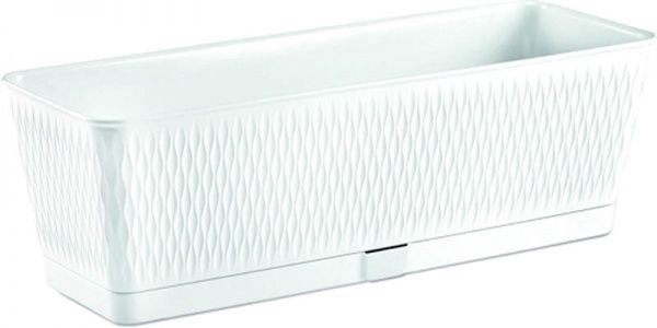 Горшок пластиковый Stefanplast Liberty прямоугольный 9л белый (87507) 