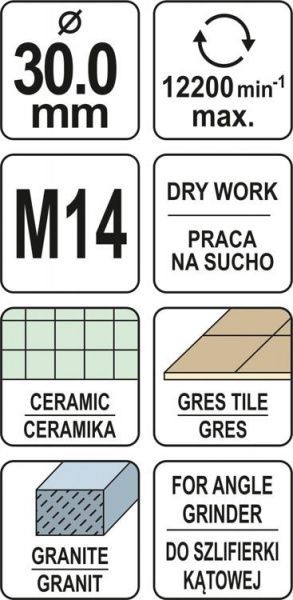 Коронка алмазная YATO М14 YT-60445