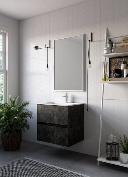 Тумба підвісна Грейд Preference N2 80 МДФ сланецьтемний під ум. Пандора 80