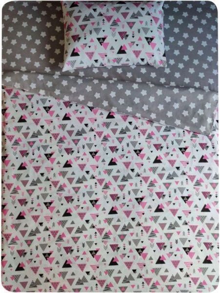 Комплект постільної білизни Весела геометрія 2,0 білий із малюнком UP! (Underprice) 