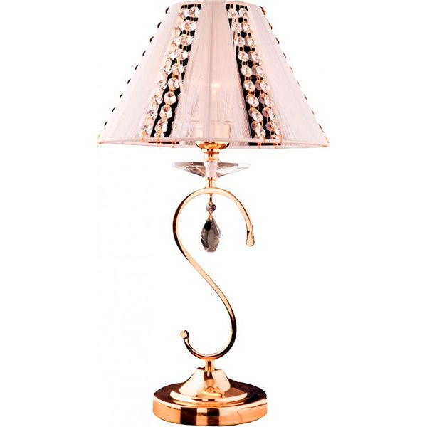 Настольная лампа декоративная Strotskis Lantana 1x40 Вт E14 белый/золото 3419/1T