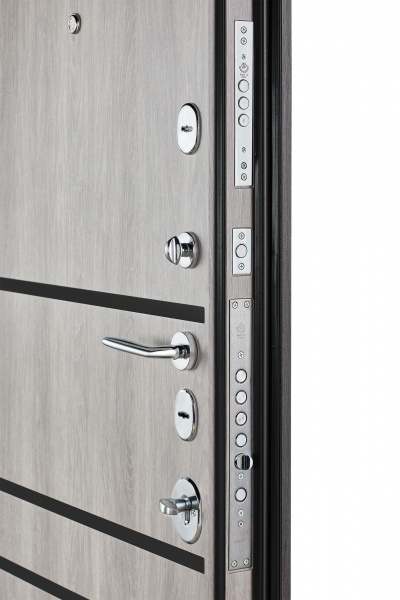 Двері вхідні Булат Сек'юриті 517 дуб немо карбон / дуб немо срібний 2050x950 мм праві