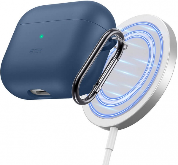 Чохол для навушників ESR з карабіном HaloLock Magnetic Soft Case для AirPods 3 navy blue 14846-1 
