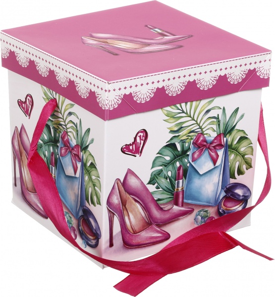 Коробка складана Смуги/горох 15x15x15 см (EBXS9801)