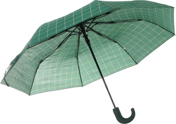Зонт Узор прямоугольный, складной, автомат зеленый 
