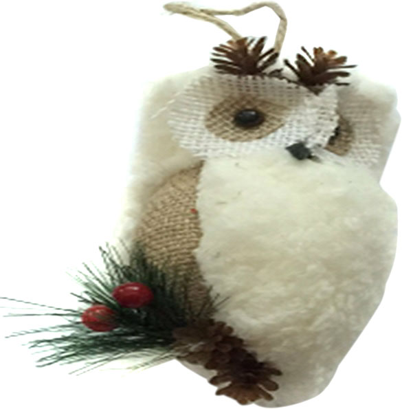 Іграшка на ялинку Сова на гілці 14 см 