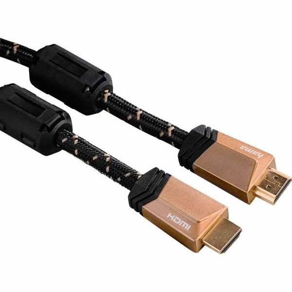 Кабель Hama HDMI 0.75 м чорно-коричневий (00122209) Premium AM/AM
