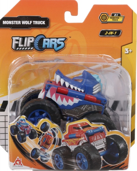 Машинка-трансформер Flip Cars 2 в 1 Монстр-трак Вовк EU463875A-01