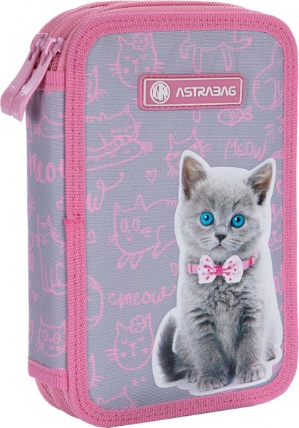 Пенал шкільний AC2 Pinky kitty ASTRABAG рожевий із малюнком