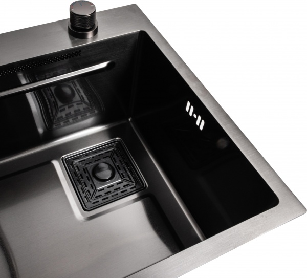 Мойка для кухни Handmade 75х45A PVD водопад черный (000039689) 