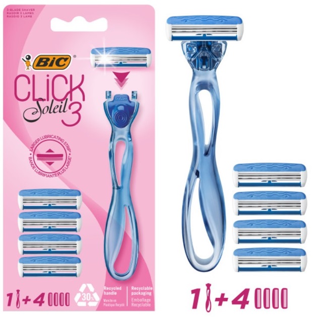 Станок для бритья BIC Soleil Click 3 с 4 сменными картриджами + 4 сменные картриджи в подарок