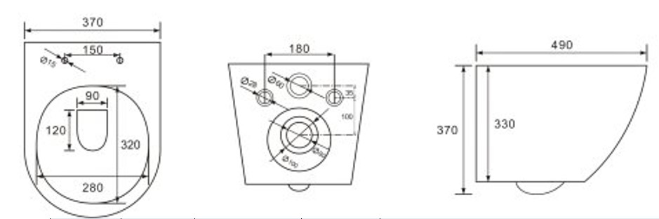 Унитаз подвесной Imprese LESNA TWIST 49*37*37см, сиденье Duroplast slow-closing
