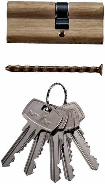 Циліндр MVM Р6Е 30x40 ключ-ключ 70 мм матова латунь