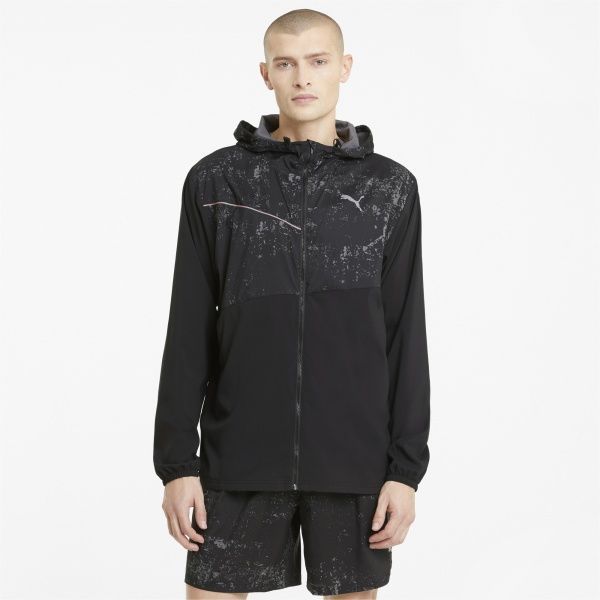 Вітрівка Puma Run Graphic Hooded Jacket 52020501 L чорний — фото 1