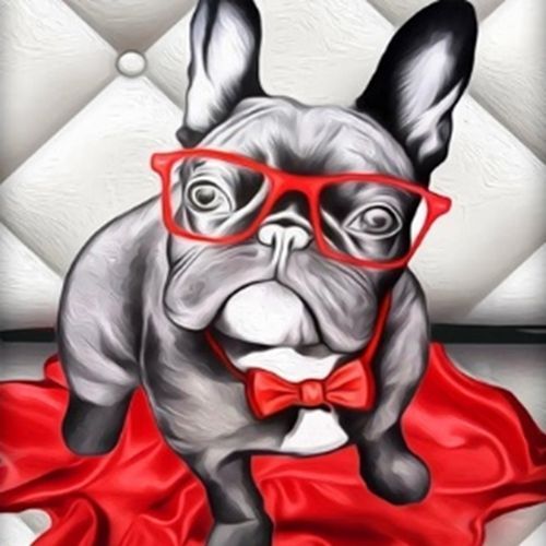 Набір для творчості зі стразами на підрамнику Вчений пес 30x30 см Діамантові ручки 