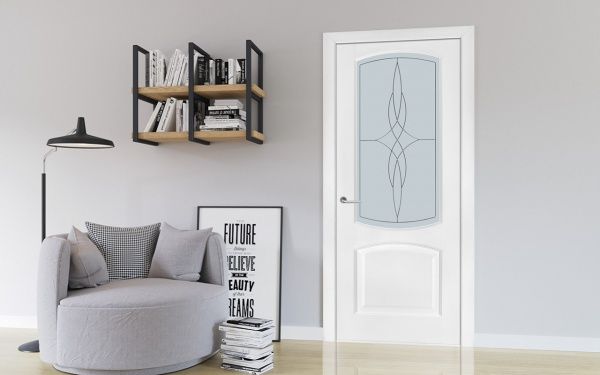 Дверное полотно Terminus №05 ПО 600 мм ясень белый 