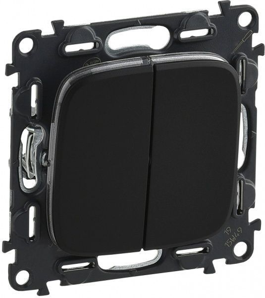 Вимикач двоклавішний Legrand Allure без підсвітки 10 А 250В антрацит 752915