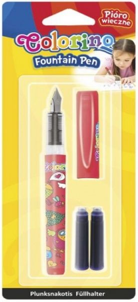Ручка перьевая Colorino 57516PTR + 2 синих картриджа 