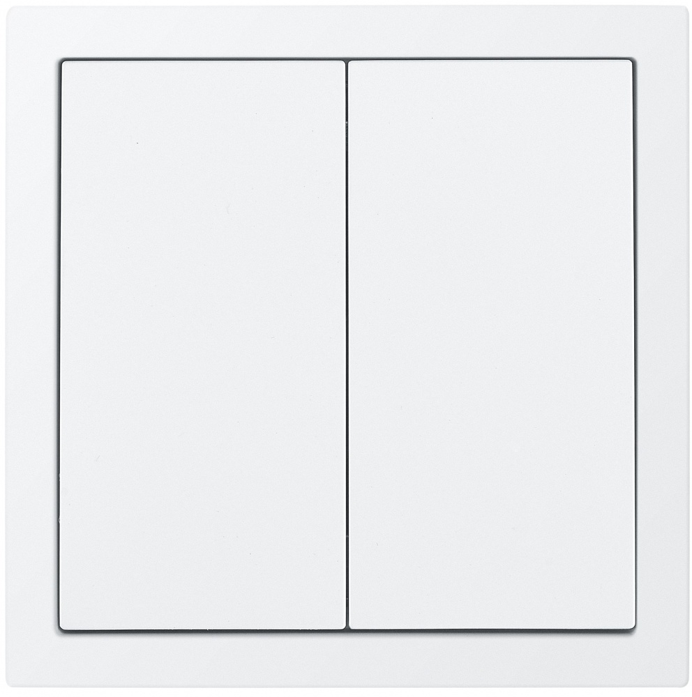 Механізм вимикача двоклавішний HausMark Juna без підсвітки білий матовий 7041-0988-101QC