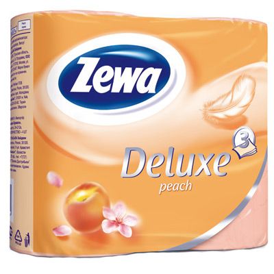 Туалетная бумага Zewa Deluxe Персик трехслойная 4 шт.