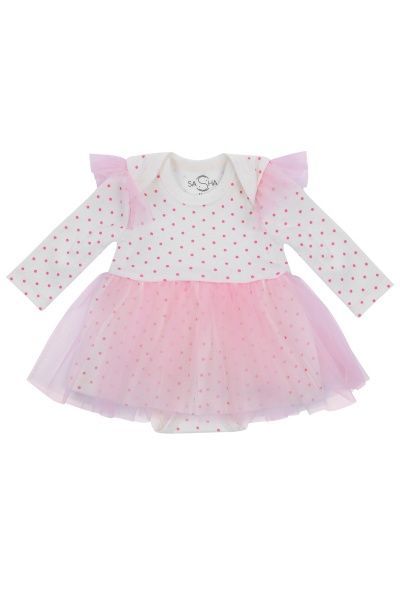 Боди детское Sasha р.68 молочный/розовый 4566 