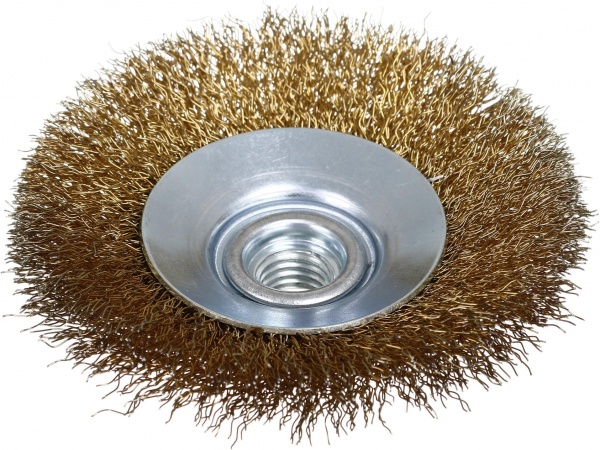 Щітка конусна для шліфмашини d100 мм M14 дріт рифлений Expert