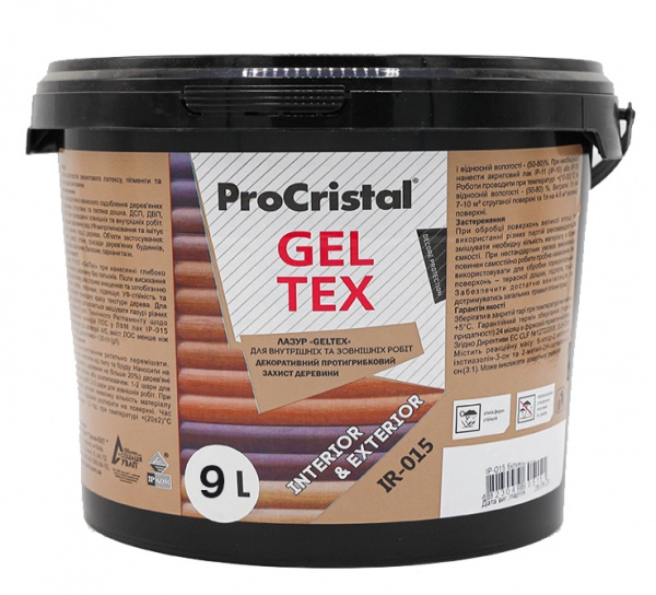 Гель-лазурь ProCristal Geltex IР-015 палисандр 9 л