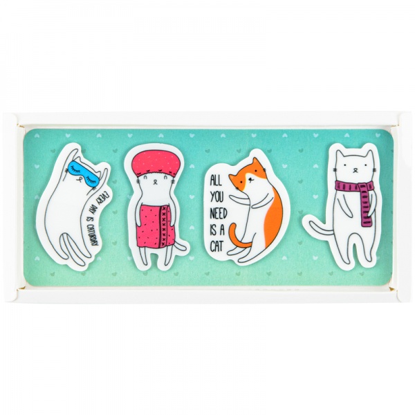 Закладка пластиковая 4x20 шт 35х50 мм Cats K22-479-6 KITE