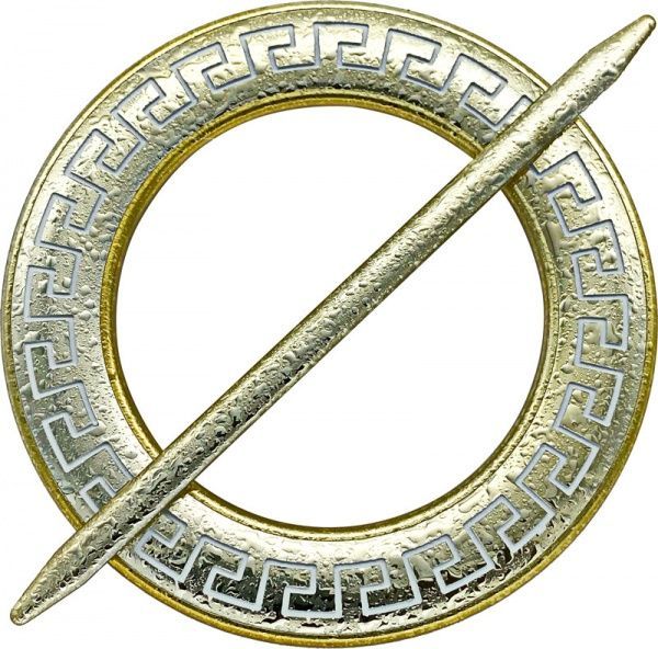 Декор Круг Афины d150 мм мокрое золото С003-1а MISLT